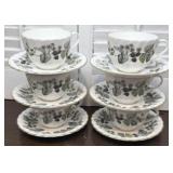 Set 6 Royal Worcester England Lavinia cups &