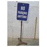 No parking sign  cast iron base 53in