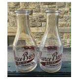Vintage Pearce Bros Milk Bottles Auburn N.Y.