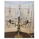 Heavy brass figural 3-light table lamp - works