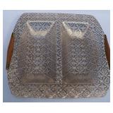 Mid Century Georges Briard Gold Glass 2 Section
