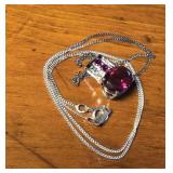 STS 925 Sterling Ruby quartz necklace