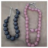 Chunky Vintage Costume Necklaces Lucite? 925 Clasp