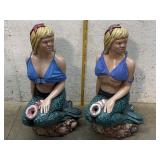 2 Concrete Mermaid fountains from Las Vegas 1960s