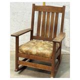 SIGNED L & J.G Stickley Oak Rocker