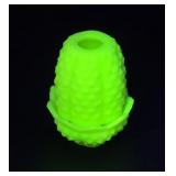 Fenton Uranium Glass Hobnail Fairy Lamp