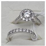 2pc Dimonique Gorgeous sterling silver wedding