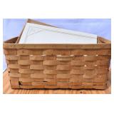 Vintage Basket (some damage) with Embroidered &