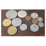 Group of Coins - 1964 quarter wheat pennies