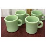 4 jadeite FireKing mugs *heavy restaurantware