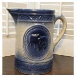 Antique Salt Glaze Stoneware Cows pitcher