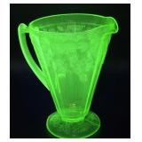 Jeannette gasoline Glass Cherry Blossom Pitcher -