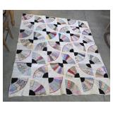 Gorgeous antique fan quilt hand stitched &