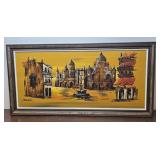 Large 60s MCM Sombra architectural textured art