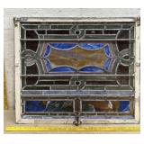 Leaded Glass Window w/metal frame 26/22