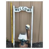 Pelican Planter w/ Welcome Sign