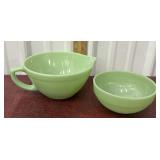 Jadeite FireKing batter bowl and mixing bowl