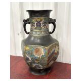 Japanese bronze champlevï¿½ enamel Vase