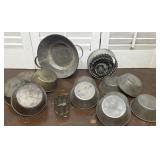 Tinware biscuit cutters, little pans, etc...