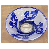 Mucha Iris floral cameo glass bowl