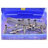 Small tote of Metal Items-Horse Tack Rack,