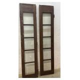 2 Oak Doors w/ beveled glass - some wear 19/84