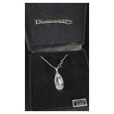 Stunning Diamonique sterling silver teardrop