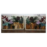 2 pretty Leaded Stained Glass Windows - Well Done