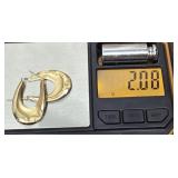 Pr 14k gold earrings - very dented