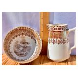Antique Societe Maestricht Transferware Bowl &