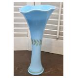 Vintage Blue Cased Opaline Glass vase