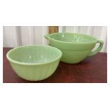 jadeite FireKing batter bowl and mixing bowl
