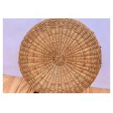 Vintage Wicker Round Sewing Basket