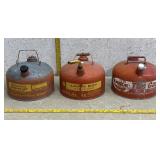 3 Galvanized Gas Cans