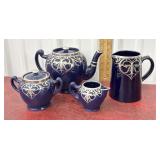 Denby Bourne tea pot, pitcher and cream and