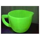 Glow glass McKee glass company measuring cup