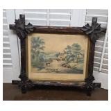 Antique Walnut Eastlake frame - Currier and Ives