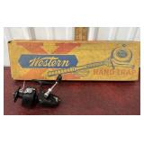 Mitchell fishing reel and western hand trap