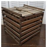 Early wooden Humpty Dumpty egg crate carrier