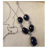 STS 925 sterling silver ornate lapis? Necklace