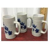 3 salt glaze mugs ï¿½Prositï¿½ cheers mugs