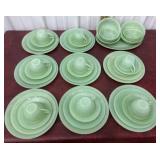 Jadeite FireKing service for 8 and serving pieces