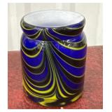 Art glass cased glass pen holder