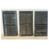 3 Extra Wide Shutters - old blue paint 22/42.5