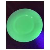 Glow glass Jadeite McKee glass company bread