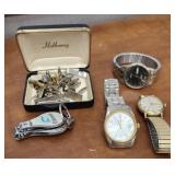 Mens wristwatches cufflinks etc