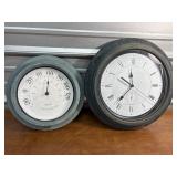 Thermometer and clock- outdoor, metal frames
