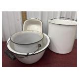 4 Enamel Pots And Pans