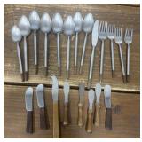 Stainless steel flatware w/ wood accent,