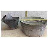 Galvanized Coal Scuttle & Tub